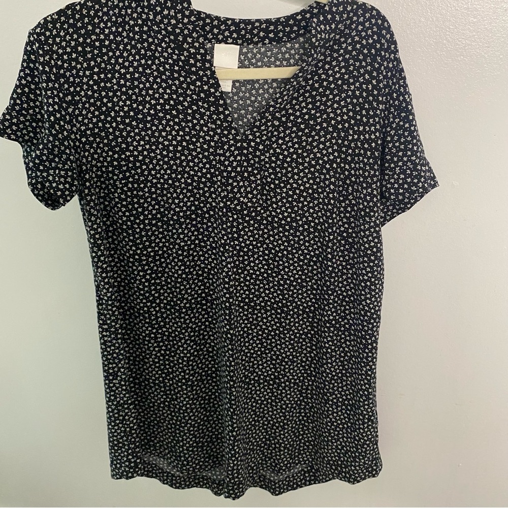 H&M women’s Black and White Floral Tunic